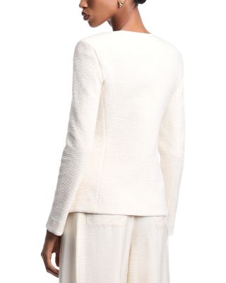 Textured Jersey Zip Blazer