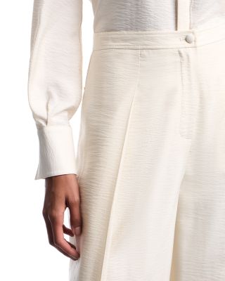 Textured Pleated Pants