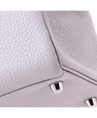 Kelly 28 Handbag Grey Clemence with Palladium Hardware