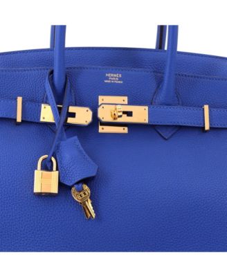 Birkin 30 Handbag Blue Togo with Gold Hardware
