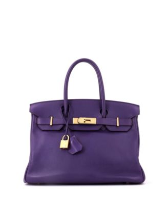 Birkin 30 Handbag Purple Swift with Gold Hardware