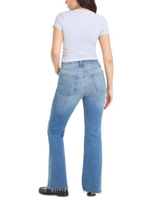 Good Petite Mid Rise Flare Jeans in Indigo 1211