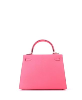 Kelly 25 Handbag Pink Chevre Mysore with Palladium Hardware