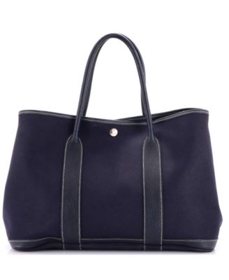 36 Garden Party Tote Toile and Leather