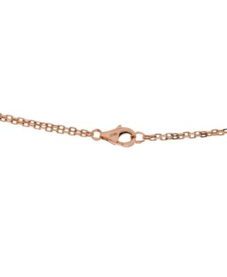  2 Diamonds Love Pendant Necklace 18K Rose Gold and Diamonds, 16.25"