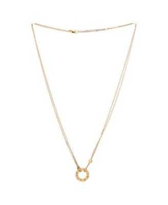  2 Diamonds Love Pendant Necklace 18K Gold and Diamonds, 16"