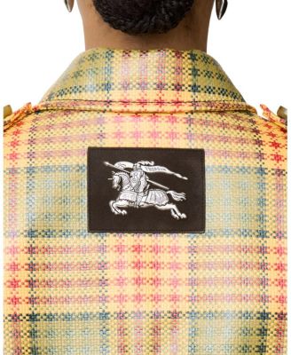 Short Check Coated Raffia-effect Summerside Trench Coat