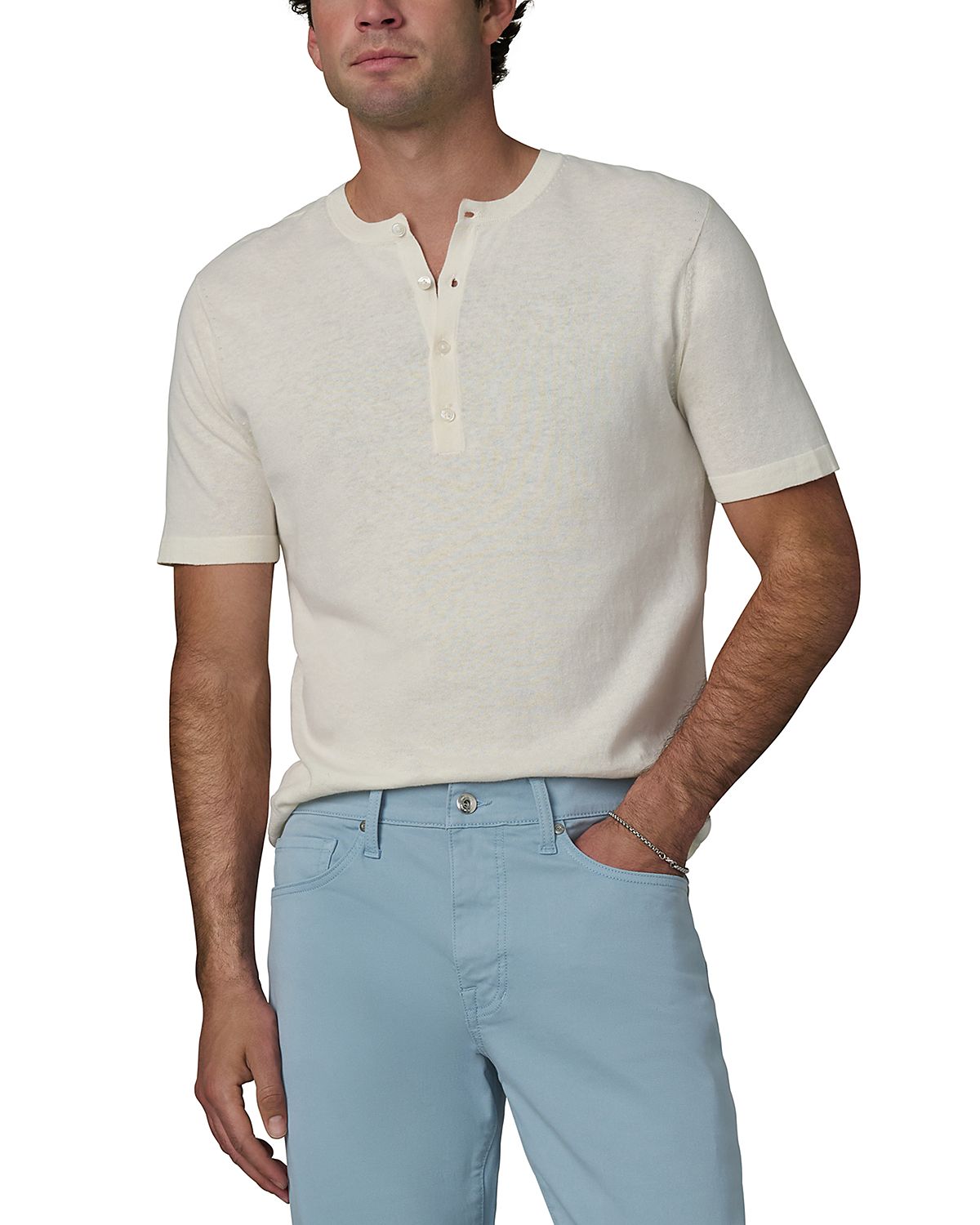 Joe's Jeans Short Sleeve Linen & Cotton Henley
