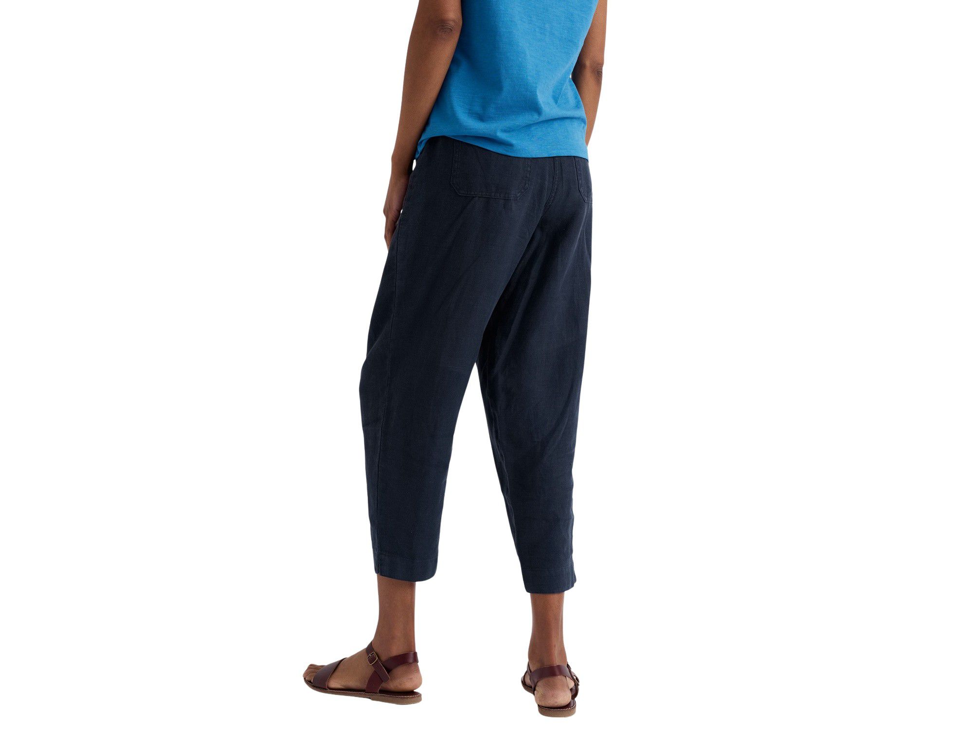 Saltings Linen Cropped Trousers — Image 5