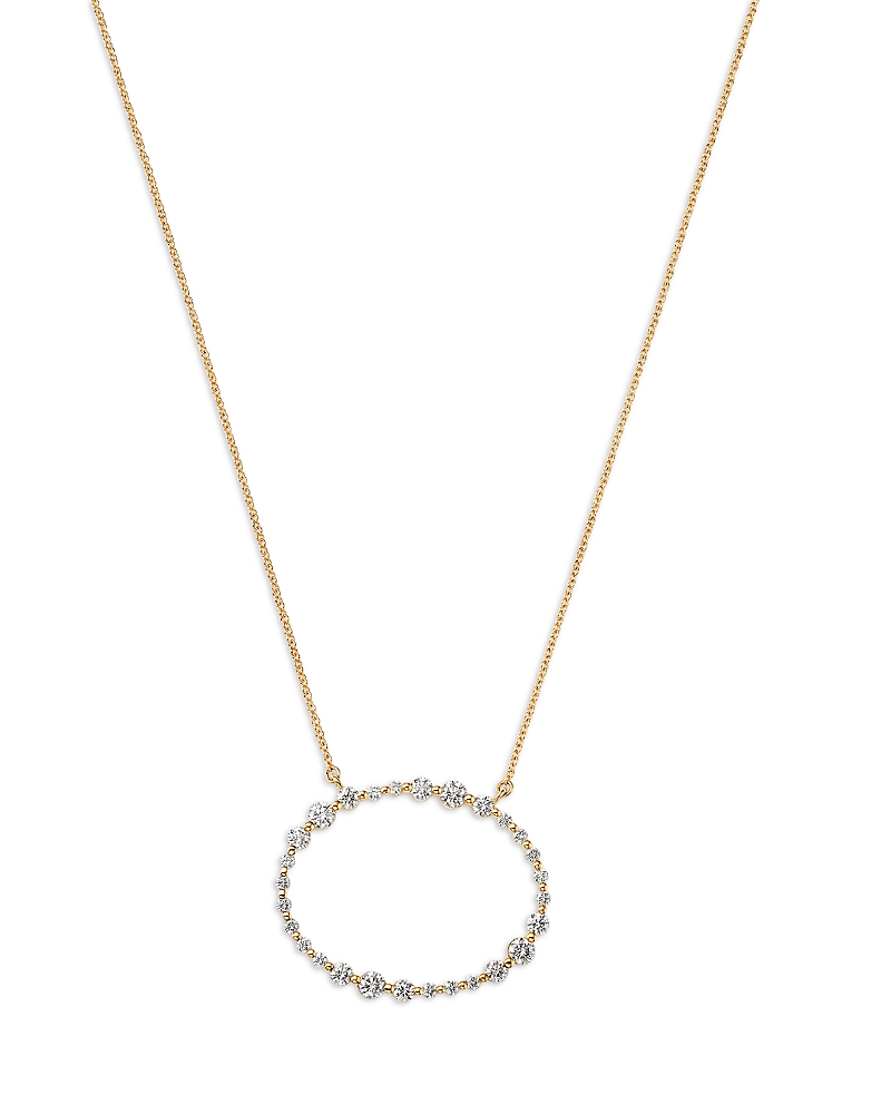 Bloomingdale's Fine Collection Diamond Open Oval Pendant Necklace in 14K Yellow Gold, 0.8 tcw