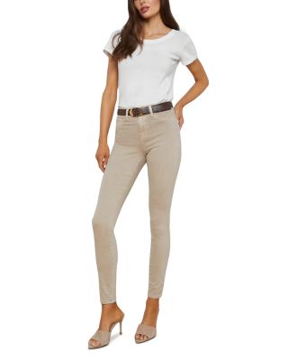 Marguerite Mid Rise Skinny Jeans in Biscuit