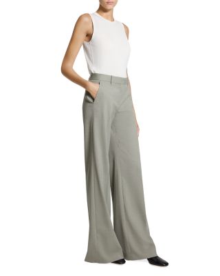 Fluid Flare Pants in Wool Gabardine