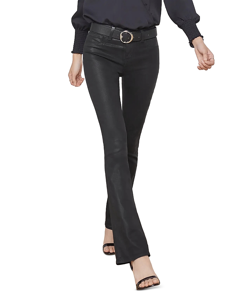 L'Agence Selma High Rise Sleek Baby Bootcut Jeans in Noir Coated