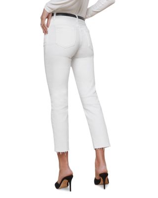 Sada High Rise Cropped Straight Jeans in Blanc