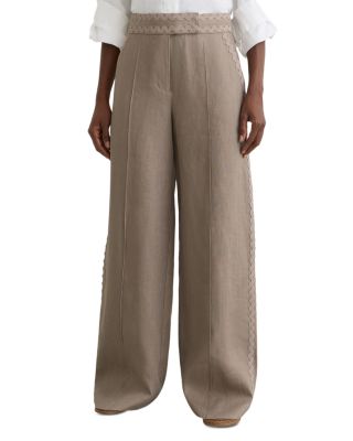 Mila Linen Wave Trim Pants