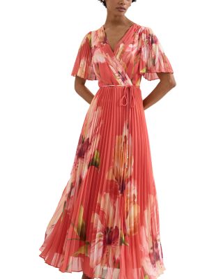 Abigail Pleated Print Maxi Dress