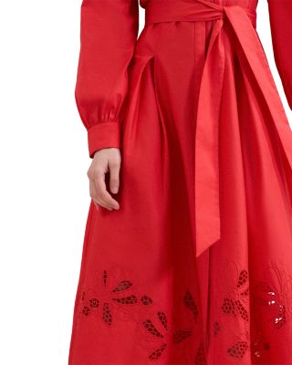 Kim Floral Cutwork Midi Shirtdress