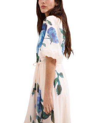 Petite Adeline Cream Floral Midi Dress