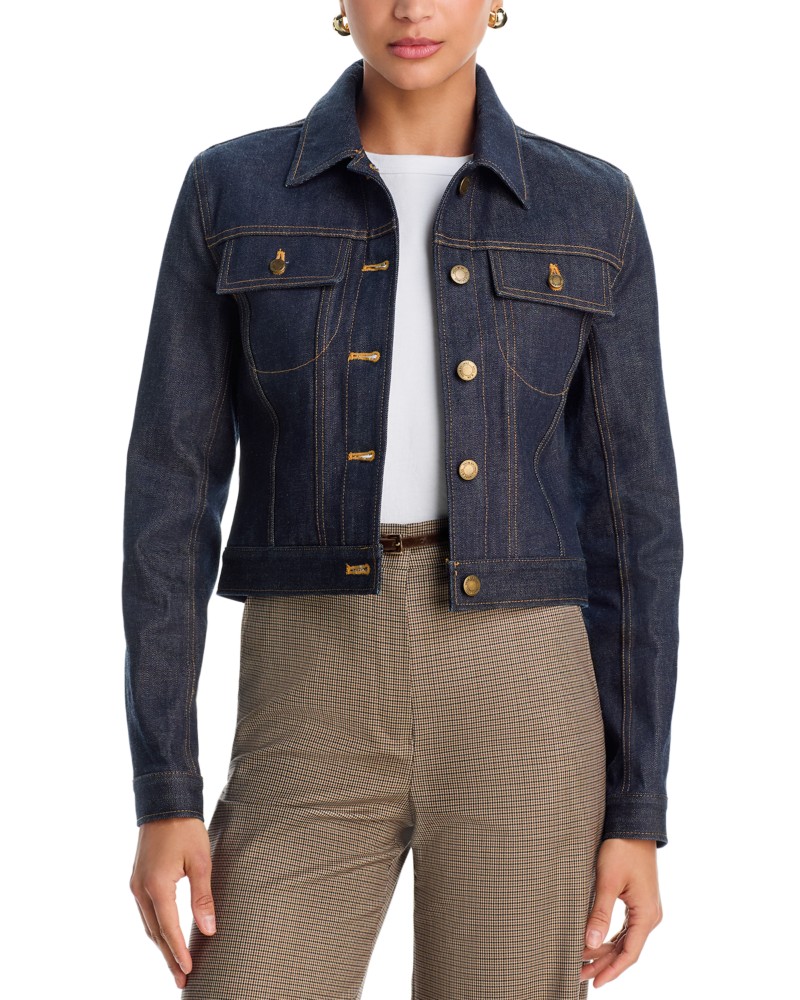 Thom Browne Shrunken Fit Japanese Selvedge Denim Jacket in Navy