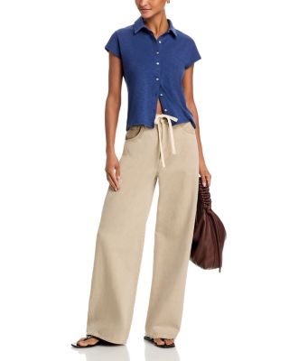 Cap Sleeve Button Front Shirt