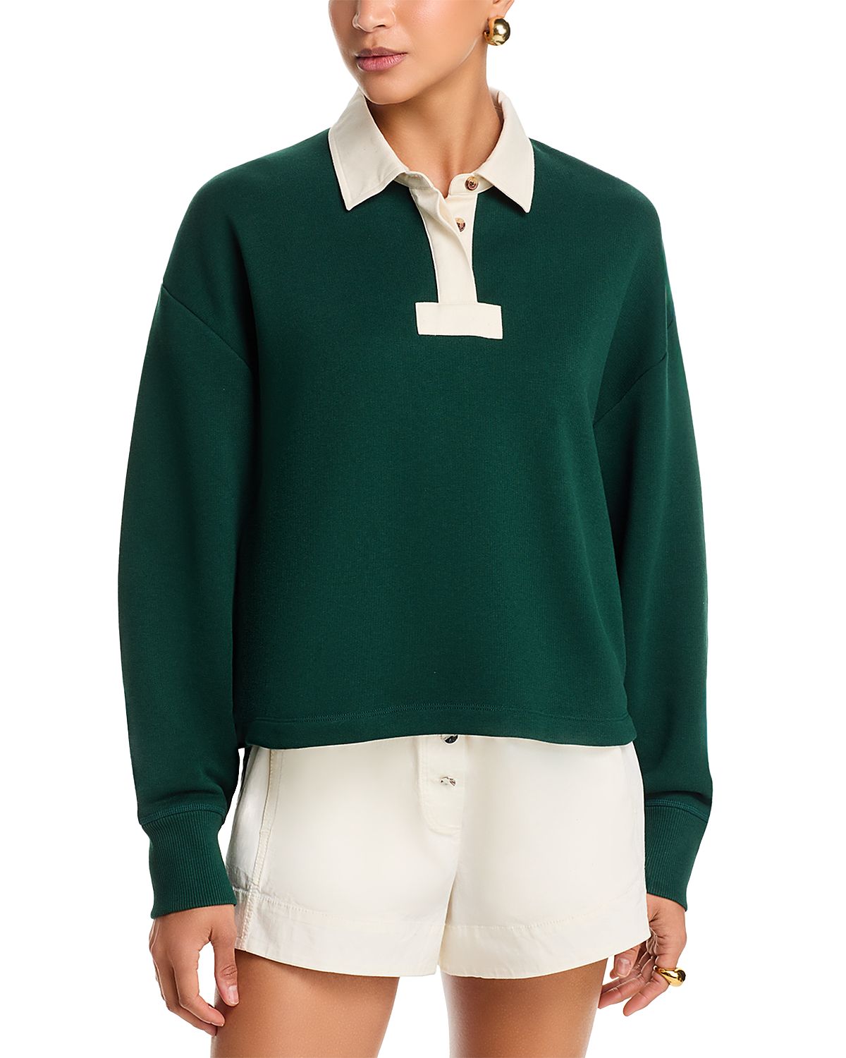 rag & bone Vintage Terry Mixed Media Polo Shirt