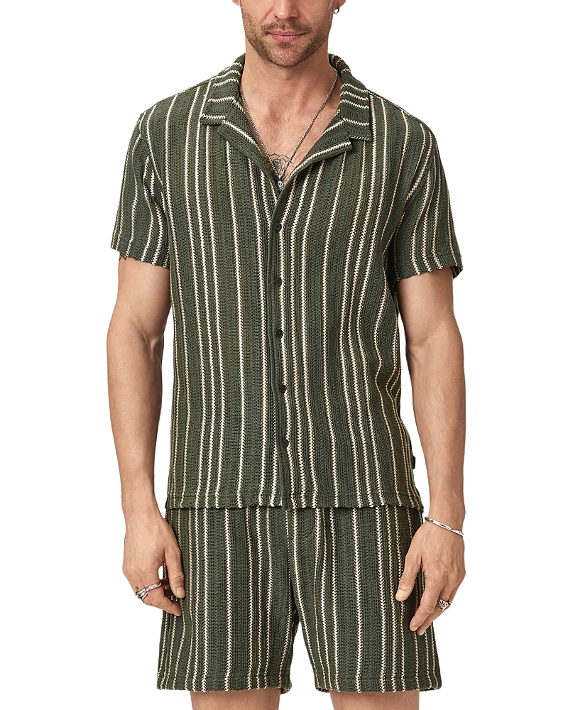 John Varvatos Elias Short Sleeve Vertical Texture Shirt