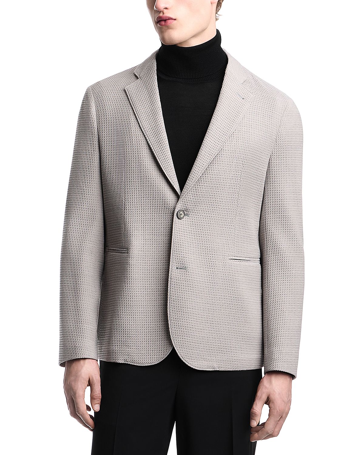 Emporio Armani Regular Fit Waffle Effect Blazer