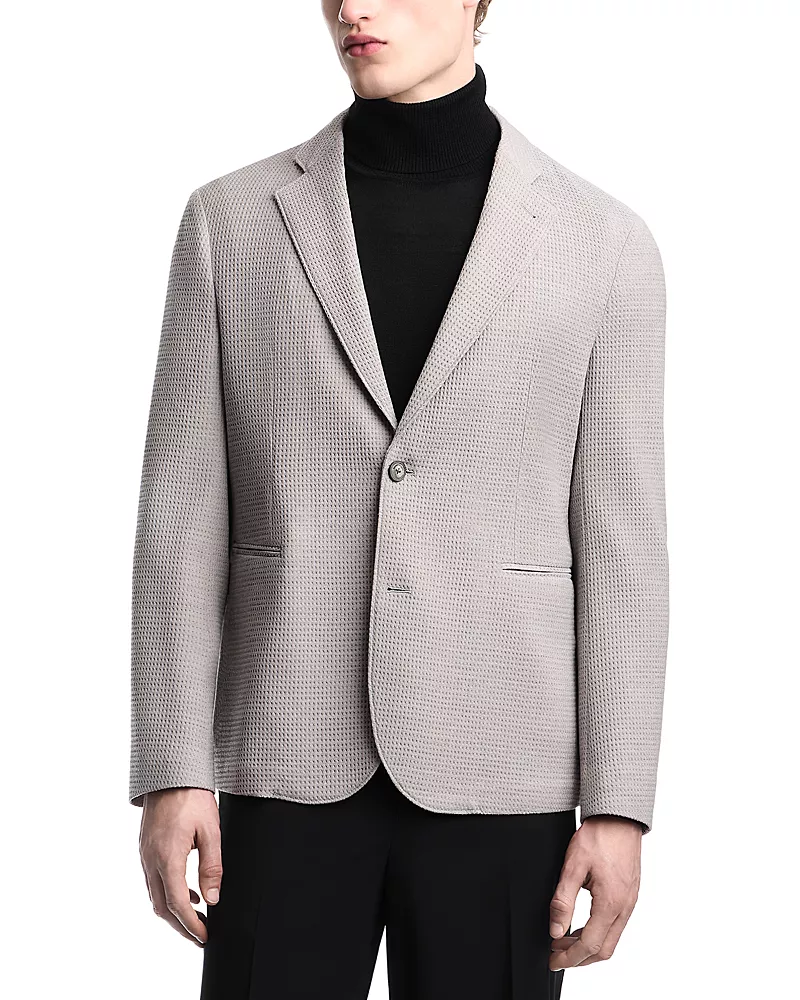 Emporio Armani Regular Fit Waffle Effect Blazer
