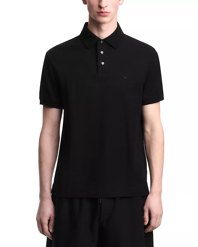 Emporio Armani Regular Fit Cotton Pique Polo Shirt