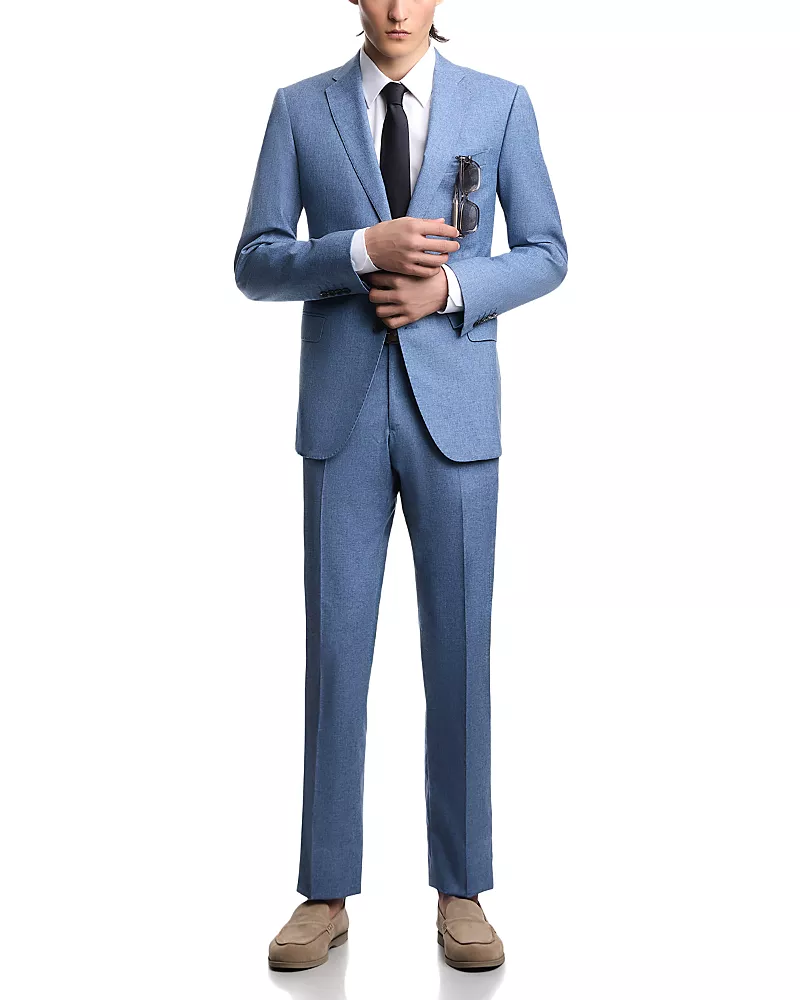 Emporio Armani Slim Fit Light Blue Melange Suit