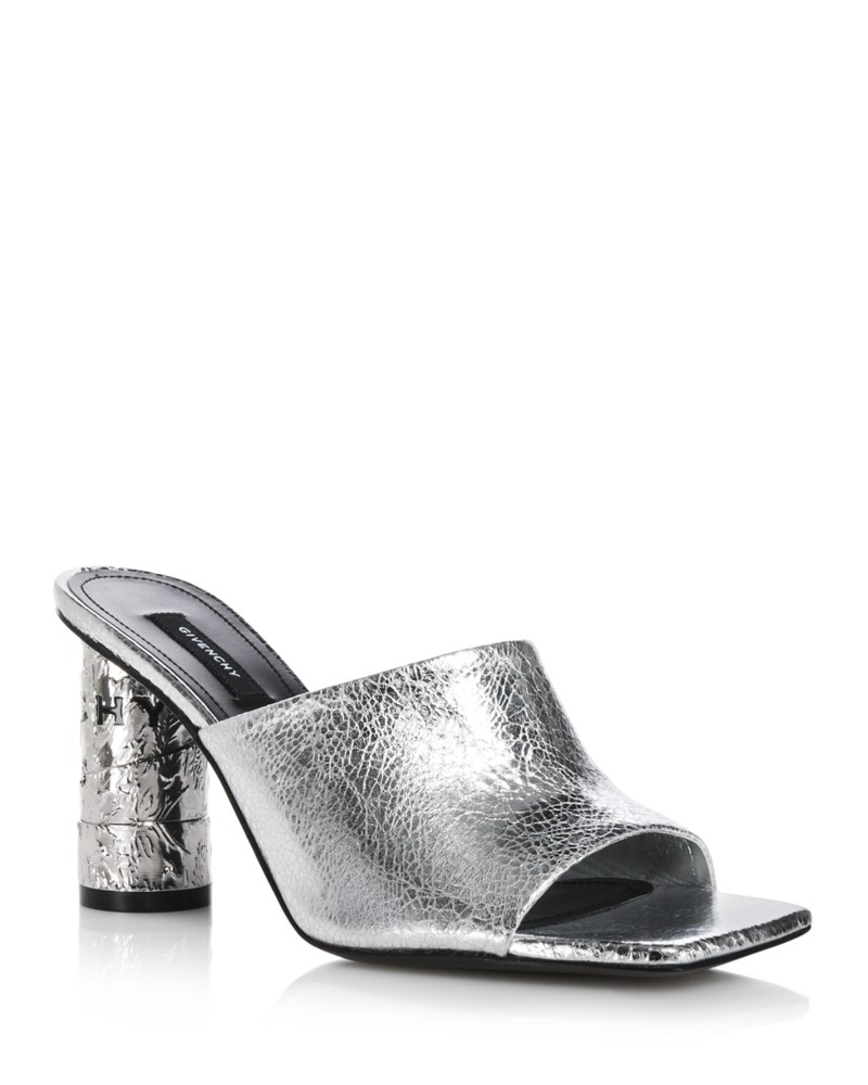 Givenchy Women's Tape Heel Mule Sandals in Silvery