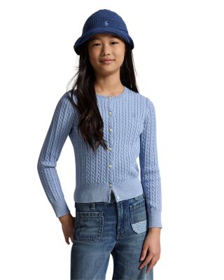 Polo Ralph Lauren Girls' Mini-Cable Cotton Cardigan - Big Kid