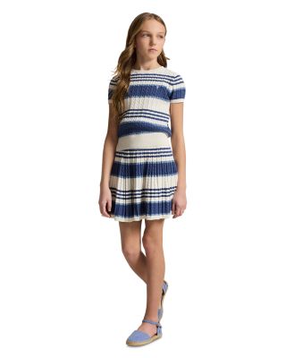 Girls' Striped Cable Sweater & Skirt Set - Big Kid