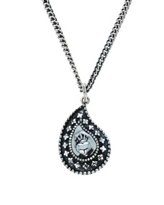 Men's Sterling Silver Wild West Paisley Pendant Necklace, 24"