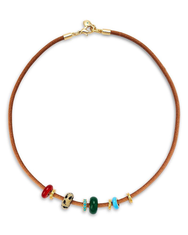 Roxanne Assoulin Leather Stone Slider Necklace, 14