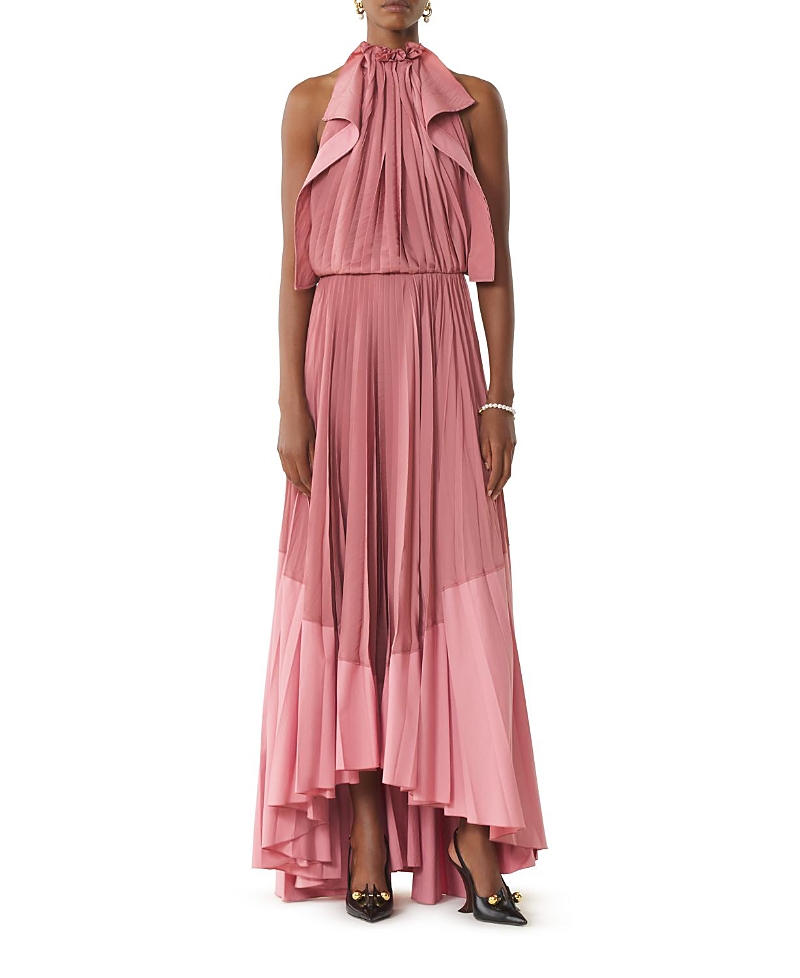 Lanvin Pleated Dress In Charmeuse And Cotton