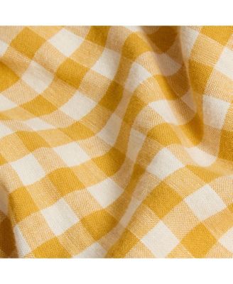 Gingham Linen Blend Flat Sheet, King