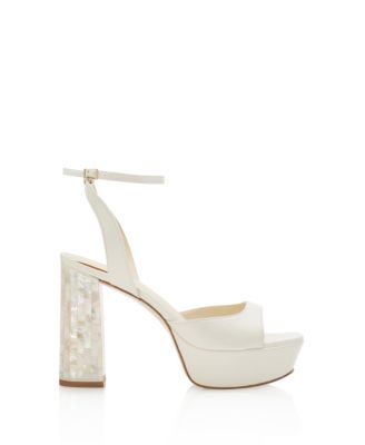  Women's Margot Ankle Strap Pearl Platform Heel Sandal
