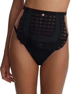 Bonbon Gingham Lace Half Apron