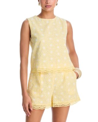 Eyelet Embroidered Top & Short Set - Exclusive