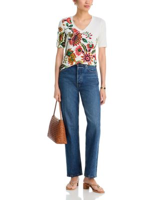 The Janie Favorite V Neck Elbow Sleeve Tee