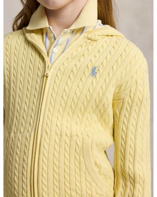 Girls' Mini Cable Cotton Full Zip Hoodie - Big Kid