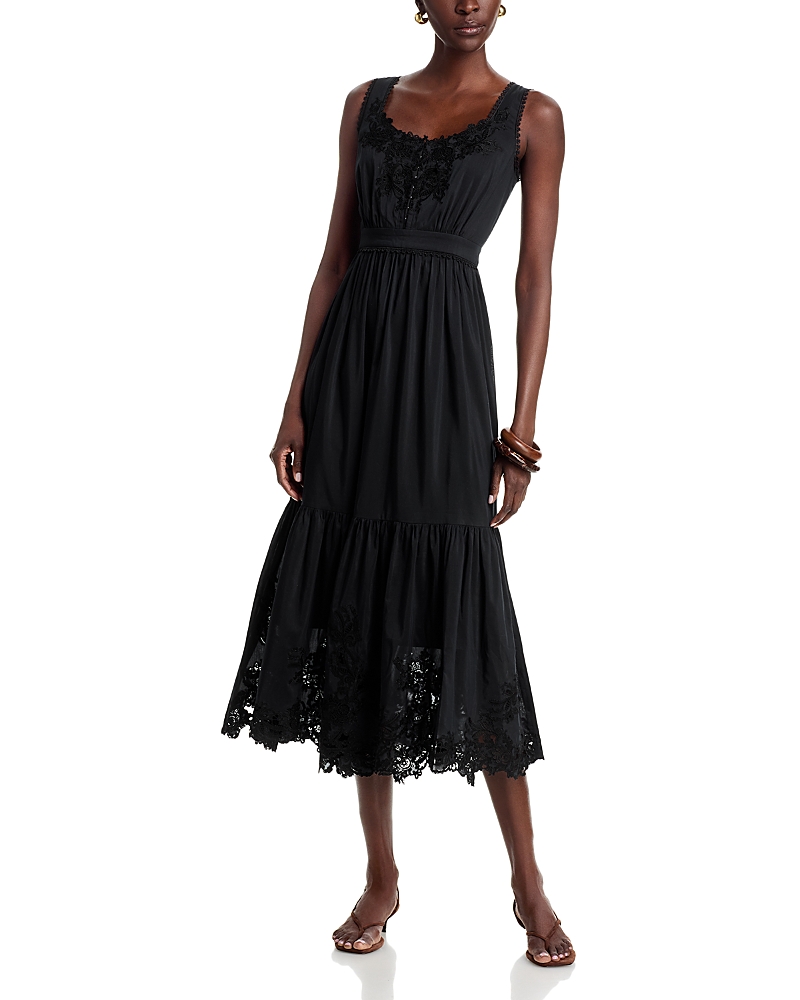 Kobi Halperin Zuri Lace Trim Midi Dress