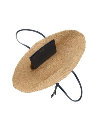 East West Large Straw Beach Tote Bag 