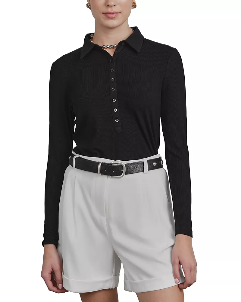 Point Ribbed Polo Shirt