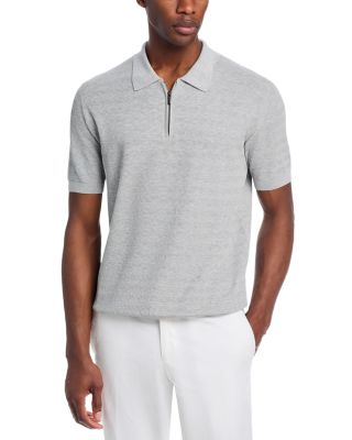 Chevron Quarter Zip Knit Polo Shirt
