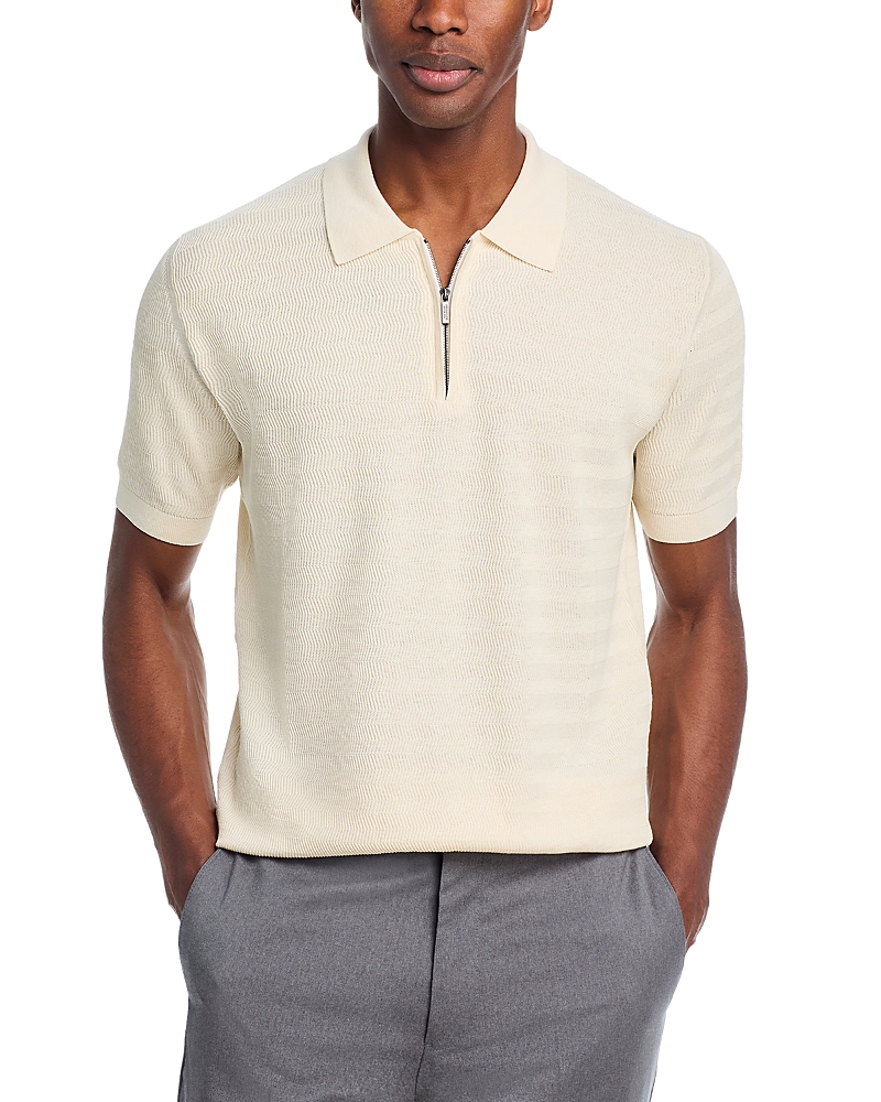 Maurizio Baldassari Chevron Quarter Zip Knit Polo Shirt