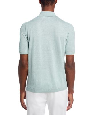 M&eacute;lange Parquet Stitch Knit Polo Shirt