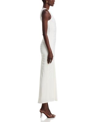 Inez V Neck Ruched Midi Dress