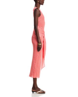 Wylie Boat Neck Tie Front Midi Dress